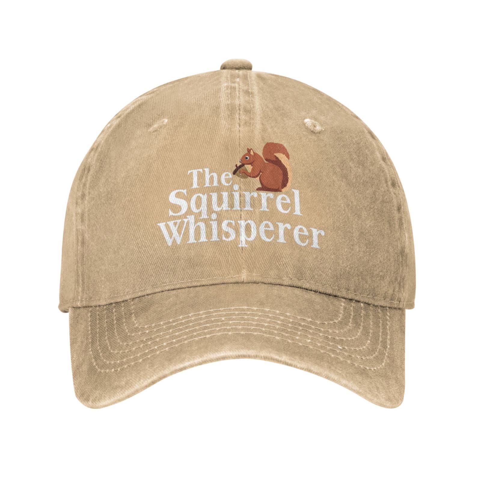 bradkke Funny Squirrel Hat The Squirrel Whisperer Hat for Men Dad Hat Fashionable Hats Natural