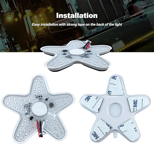 Miniatura 4 de XtraGlow Peterbilt - Luces de aire A12 ultrafinas estilo hexagonal para Peterbilt 379 389 semi camiones Kenworth Freightliner 60 diodos 4.8 pulgadas