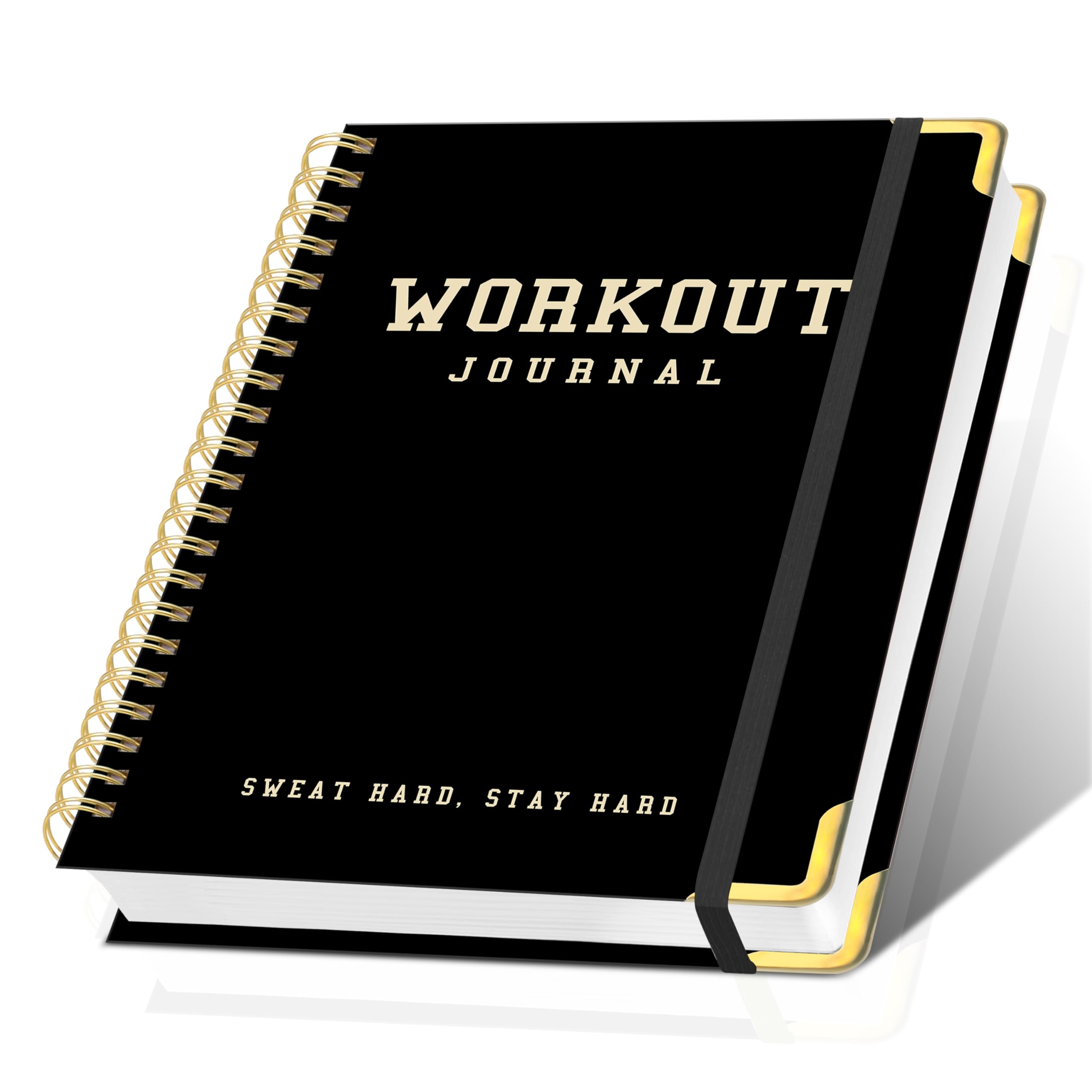 Gym Log Book (A5) - Hardcover Workout Journal Fitness Tracker(152 Workouts) Planner for Men & Women, Workout Log Book for Tracking Gym & Home Workouts, Monitoring Progress, Black