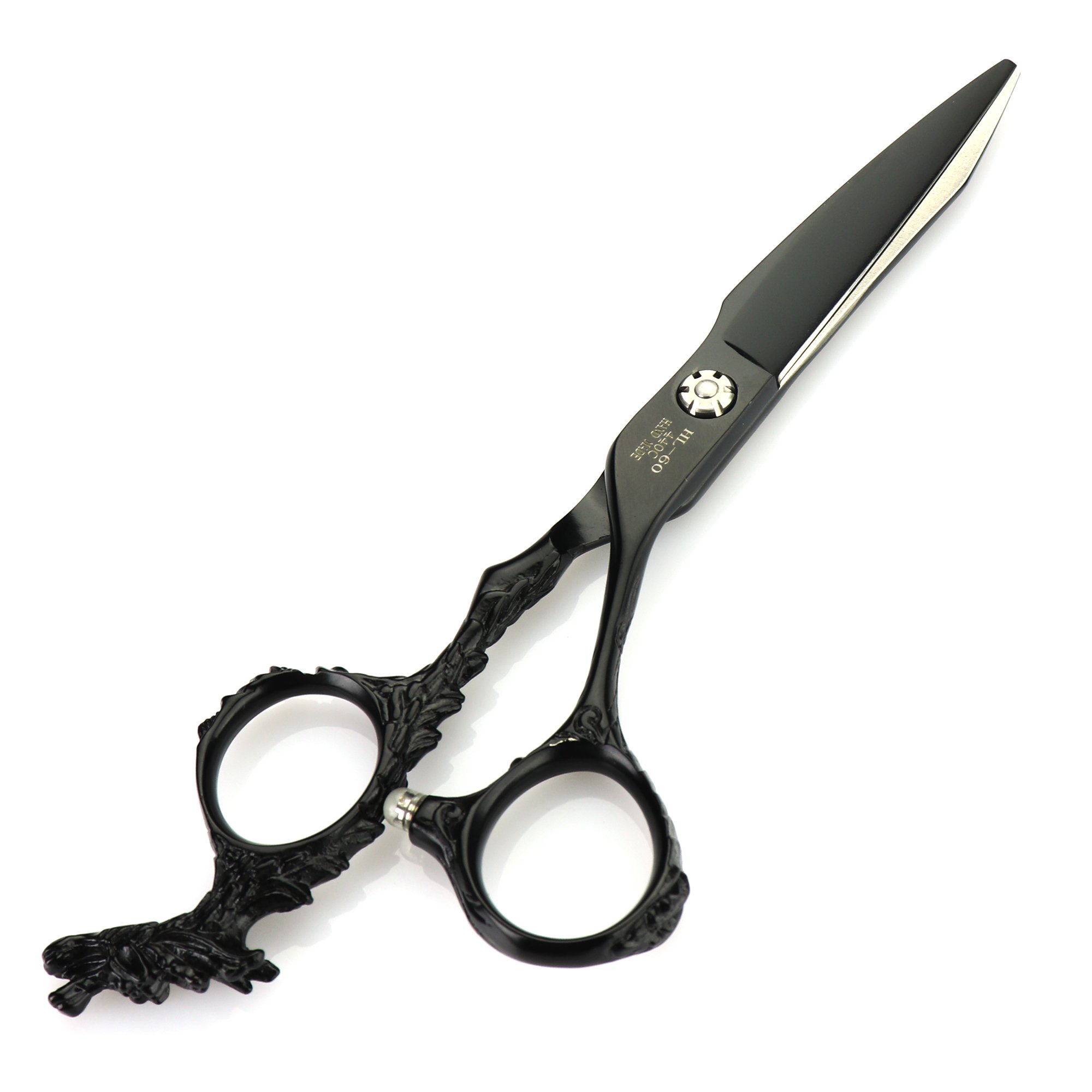 Fatto a mano nero titanio top Class forbici da parrucchiere, forbici per peli del cuscinetto a vite, spigolo forbici