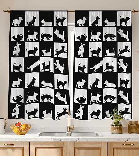 Miniatura 29 de Cortinas de Cocina (2 Piezas) Sobre el Fregadero para Ventana de Baño Café Sótano Cortinas para Cocina Granja Cortina Corta Mini Flor Abeja Verano