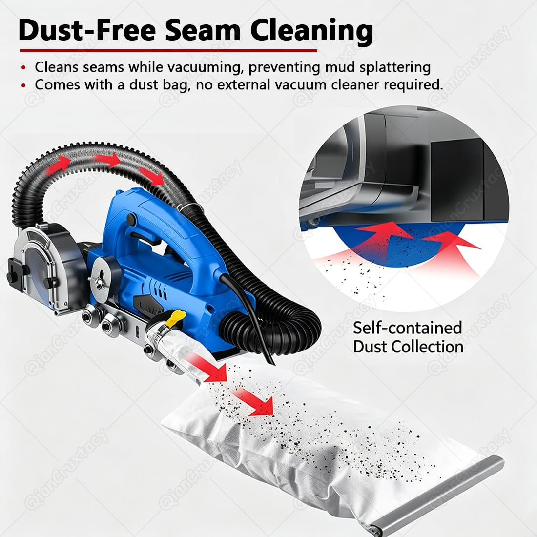 Herramienta para la Limpieza de Juntas Entre Baldosas | Limpiador Multifuncional De Juntas De Azulejos De 1200W, Secado Automático por Soplado para Eliminar la Humedad Residual