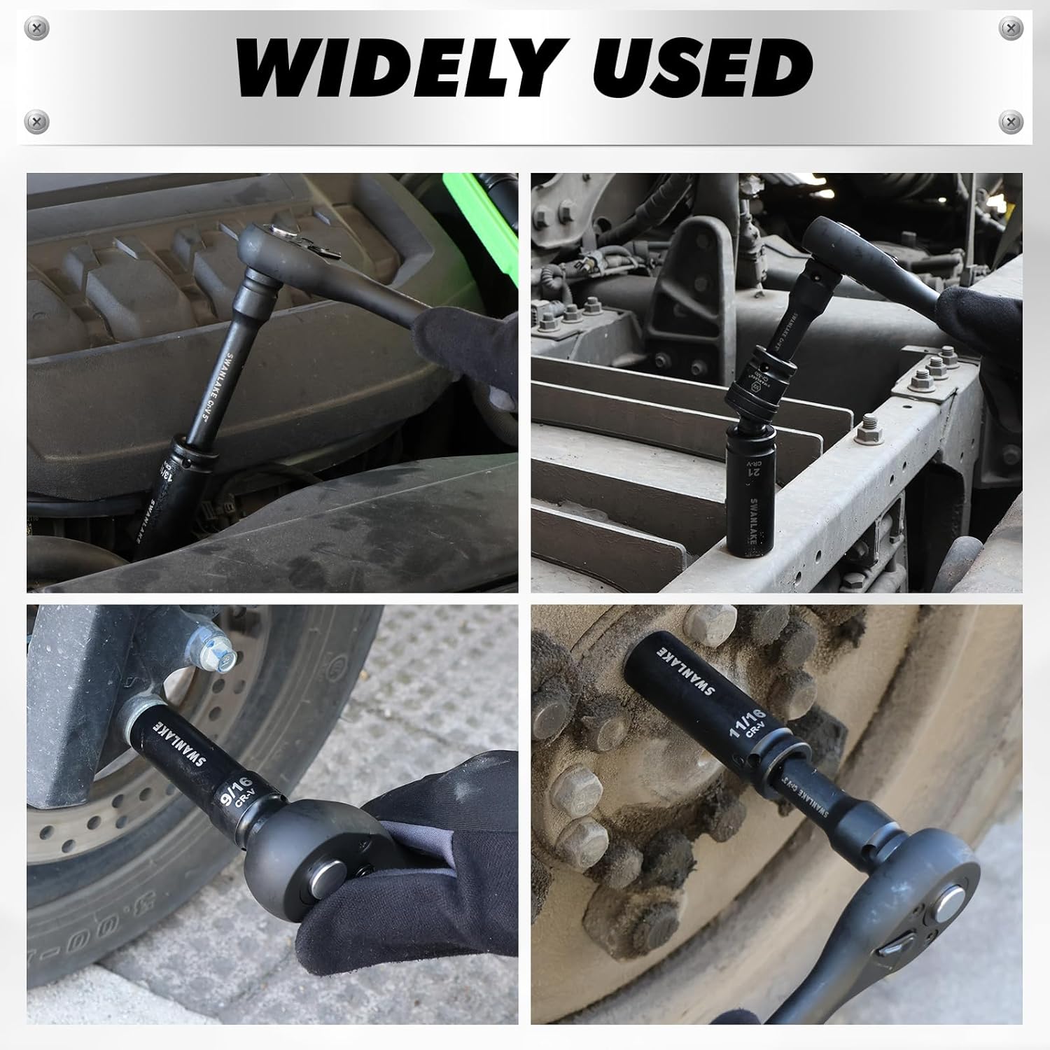 30-Piece 1/2" Drive Impact Socket Set, Standard SAE (3/8-1 inch) and Metric (10-24mm) 6 Point CR-V Steel Deep Socket, Ratchet Handle, 3" & 5" Extension Bar, CR-MO Impact Universal Joint