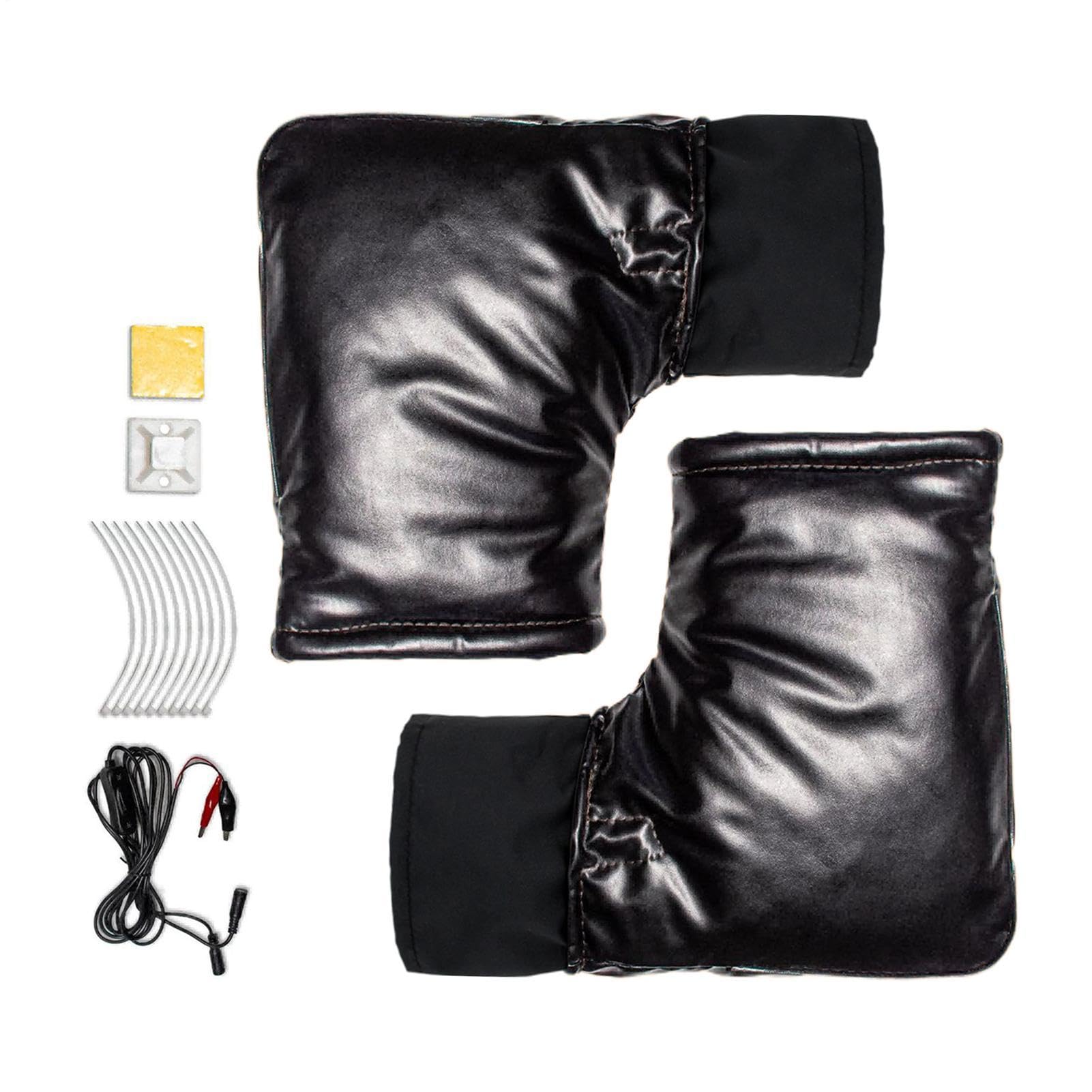 Guanti per manubrio di moto, guanti riscaldabili 12 V, manicotti impermeabili a temperatura costante per ATV, per inverno, scooter, ATV, moto, spostamenti, motoslitte, auto elettriche