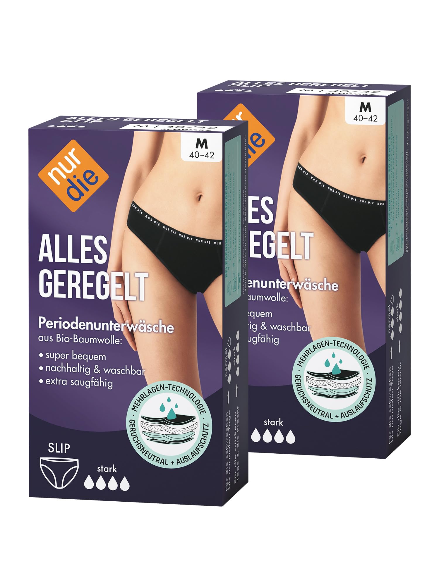Nur Die Slip Tutto Regolato Normale Periodo di sanguinamento Biancheria Intima Mestruale Cotone Organico Lavabile e Assorbente Mutande da Uomo Donna