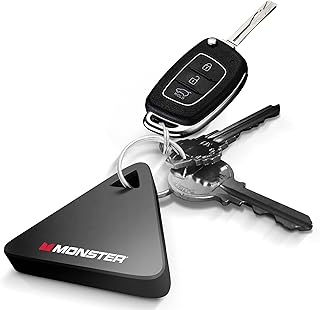 Monster Bluetooth Security and Anti-Loss Tracker, Clips to Anything, Anti-Theft Device, Portable, Location Monitor, Downloadable App for Your Phone Or Tablet, Track from Up to 75 Feet Away