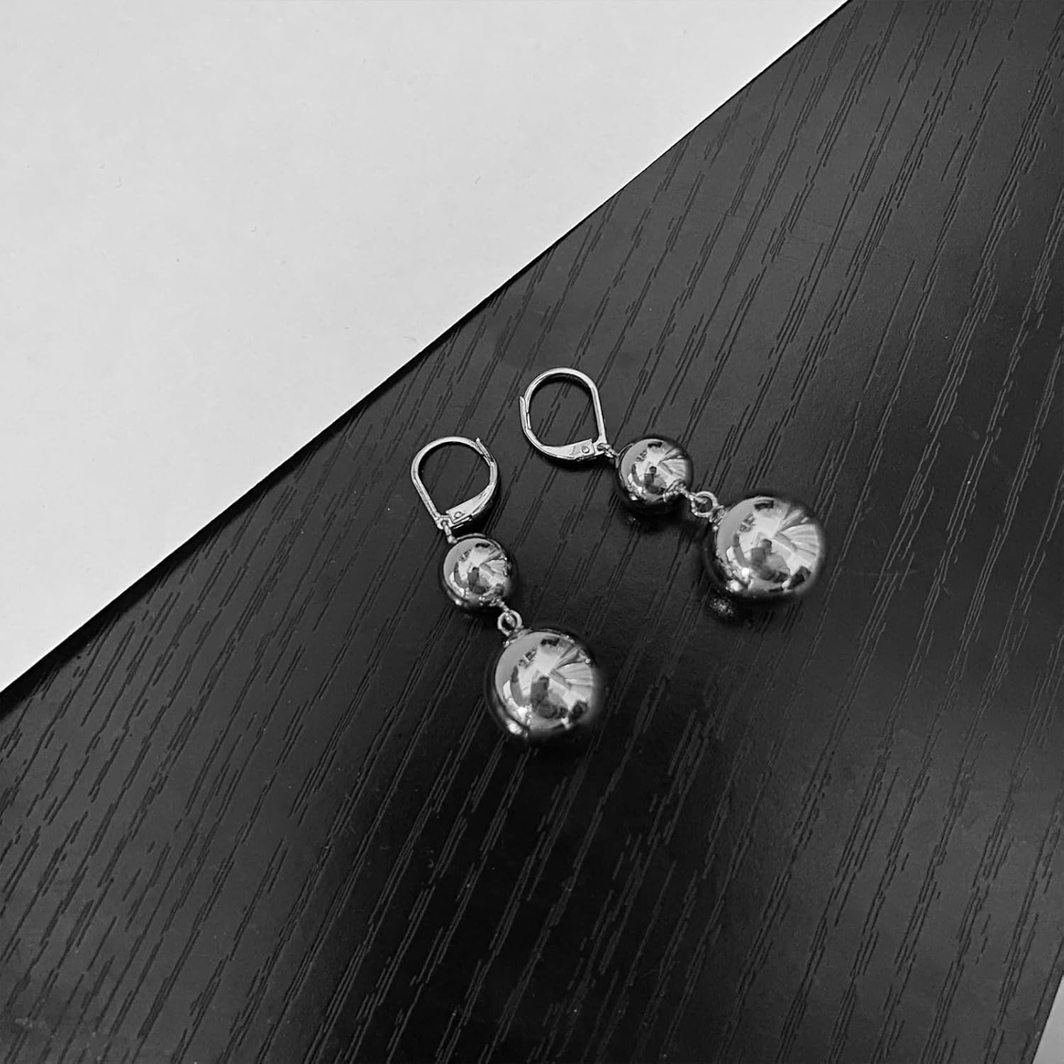 Ball Beads Drop Dangle Hoop Earrings for Women,Trendy Statement Dangling Jewelry Earrings For Formal Party Prom Wedding - Image 6