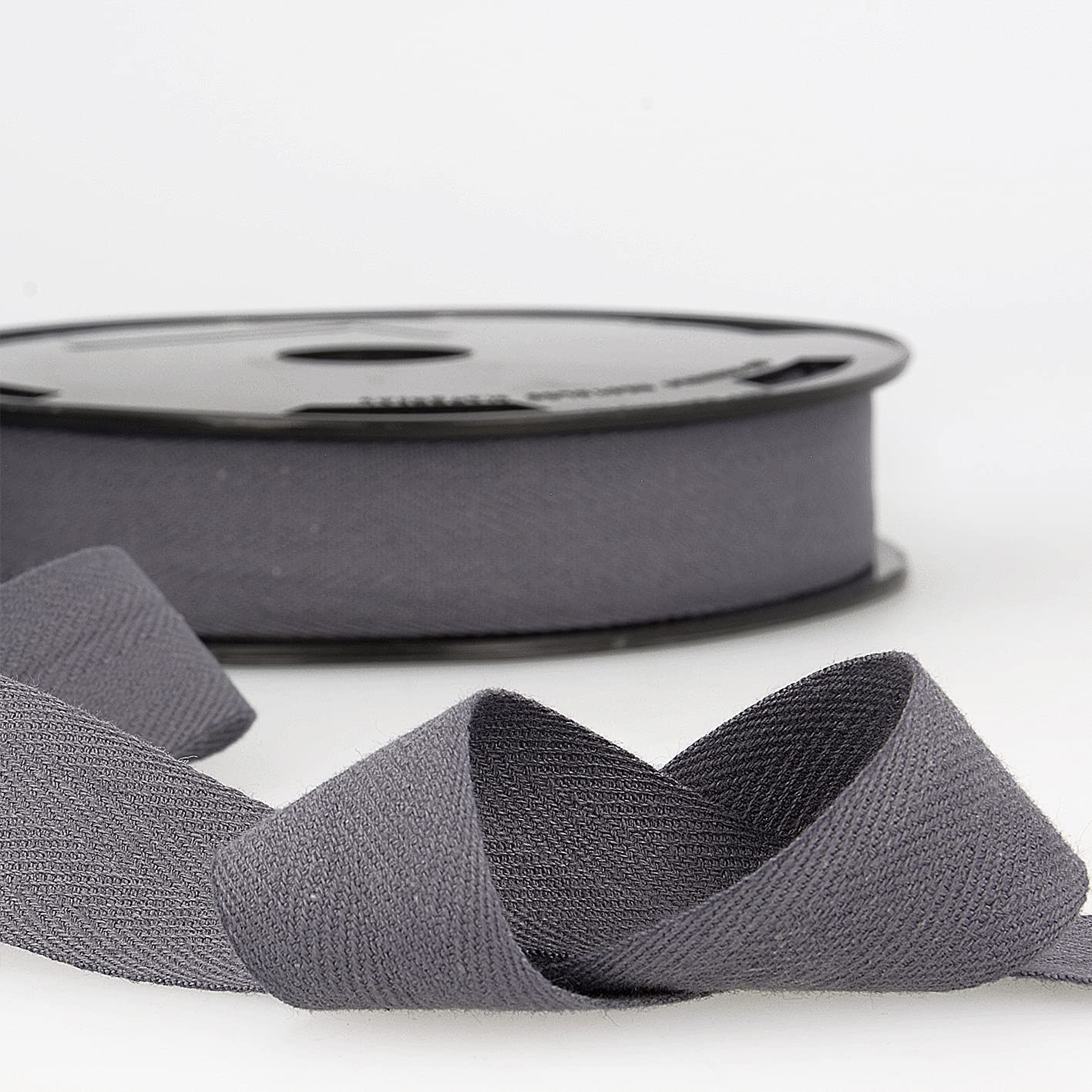 Dark Grey 5m 100% Cotton Twill Tape - Soft Flexible Tape for Binding, Edging, Bunting, Aprons & Crafts - 20mm Wide - Packaged Length, No Joins - Giddy Square โ image 1