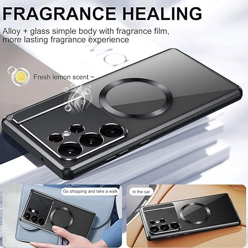 Miniatura 6 de Funda de teléfono de aromaterapia con soporte plegable de succión magnética para Samsung s22s23 Ultra, carcasa magnética de metal para ventana grande