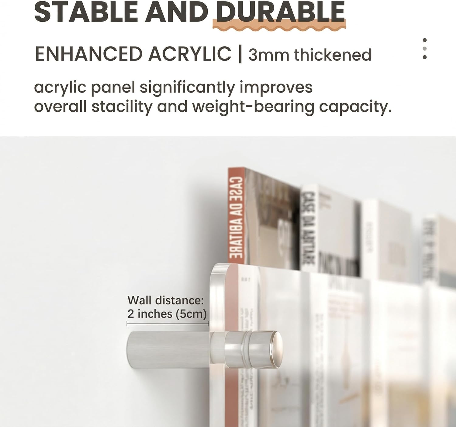 2-Pack Acrylic Magazine Holder Wall Mounted - Clear Wall Shelf Organizer for Books, Brochures, Mail, Office, Home, Living Room, Waiting Room Storage