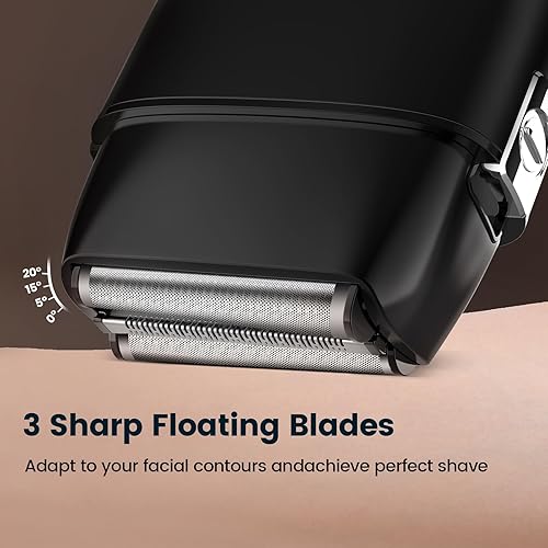 Miniatura 3 de Afeitadora eléctrica de papel de aluminio para hombres, húmedoseco, recargable, pantalla LED, IPX7 impermeable, para afeitadoras facialbarbacabeza