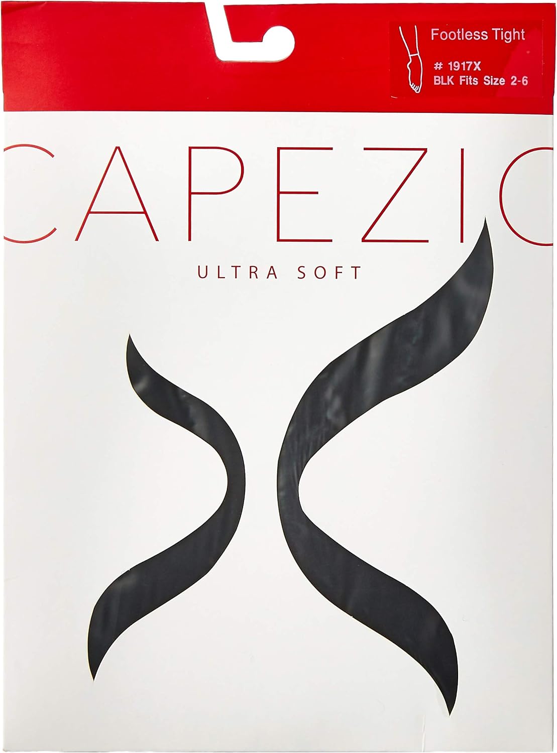 Capezio Footless Tight w Self Knit Waist Band - Girls, Black, One Size