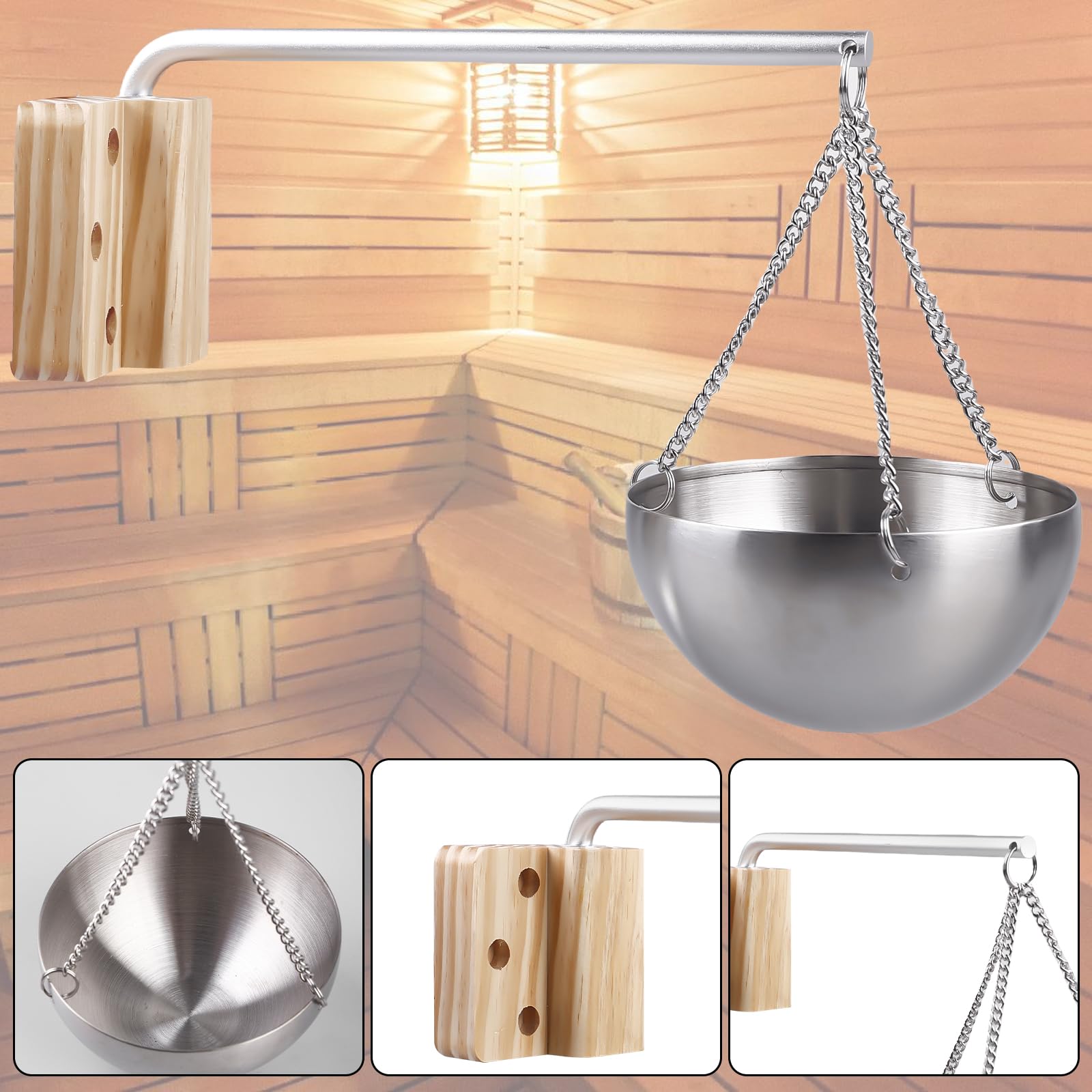 Bol aromatique pour sauna en acier inoxydable 350 ml 12 cm