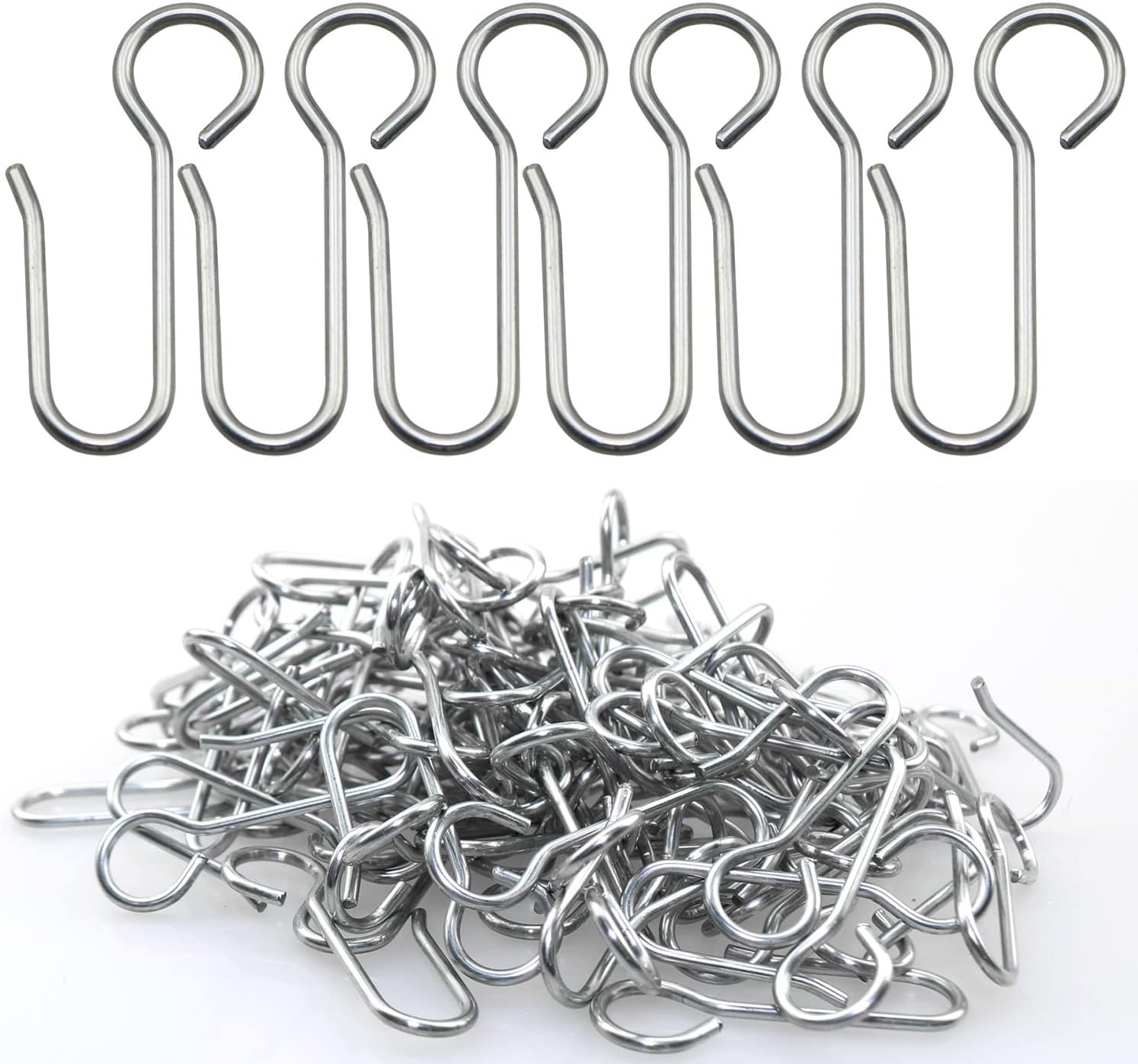 MEETOOT 80pcs S-Shaped Metal Curtain Track Hooks Ceiling Curtain Hooks Curtain Hanging Hooks DIY Home Curtain Accessories Wall Curtain Hook Hanger