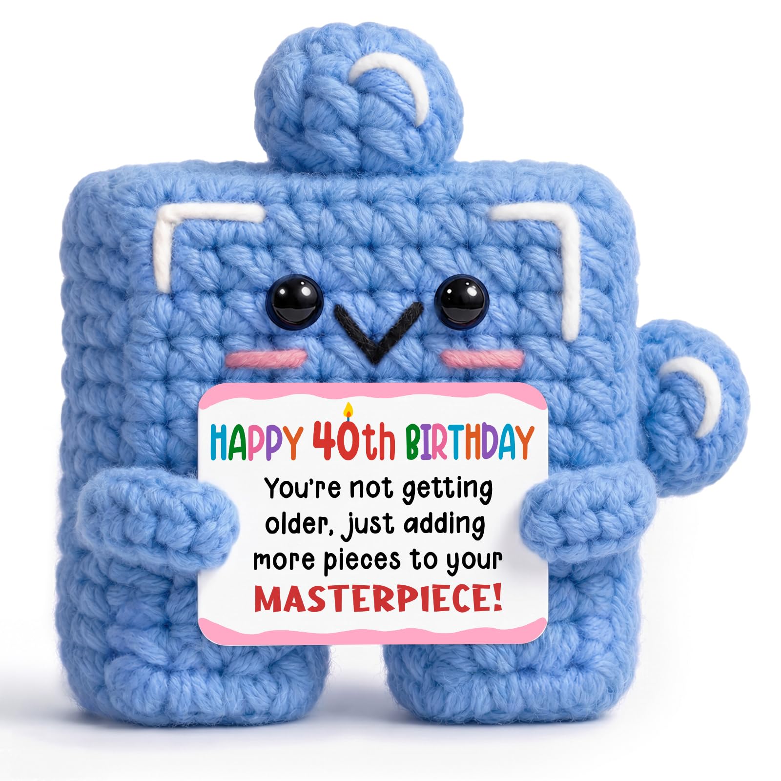 40th Birthday Gifts for Women Men, 40th Birthday Decorations Keepsake - Unique Crochet Puzzle Piece Decor, Adorable Home Decor Gifts, 40 Years Old Gift for Mum Dad Uncle Auntie Friend Teacher — image 1
