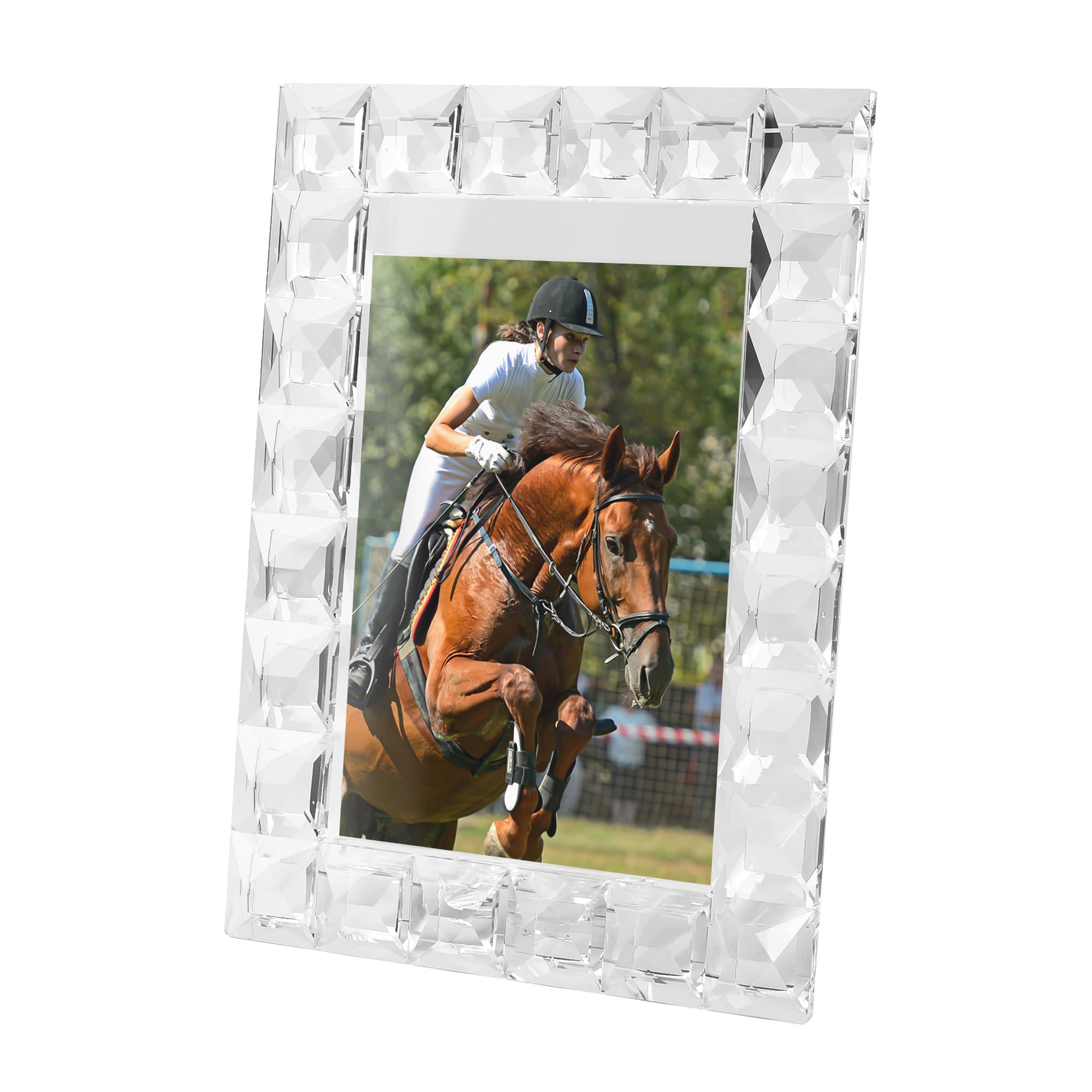 Crystal 5x7 Inch Sparkling Photo Frame – Decorative Tabletop Display For Weddings, Gift Ready With Box