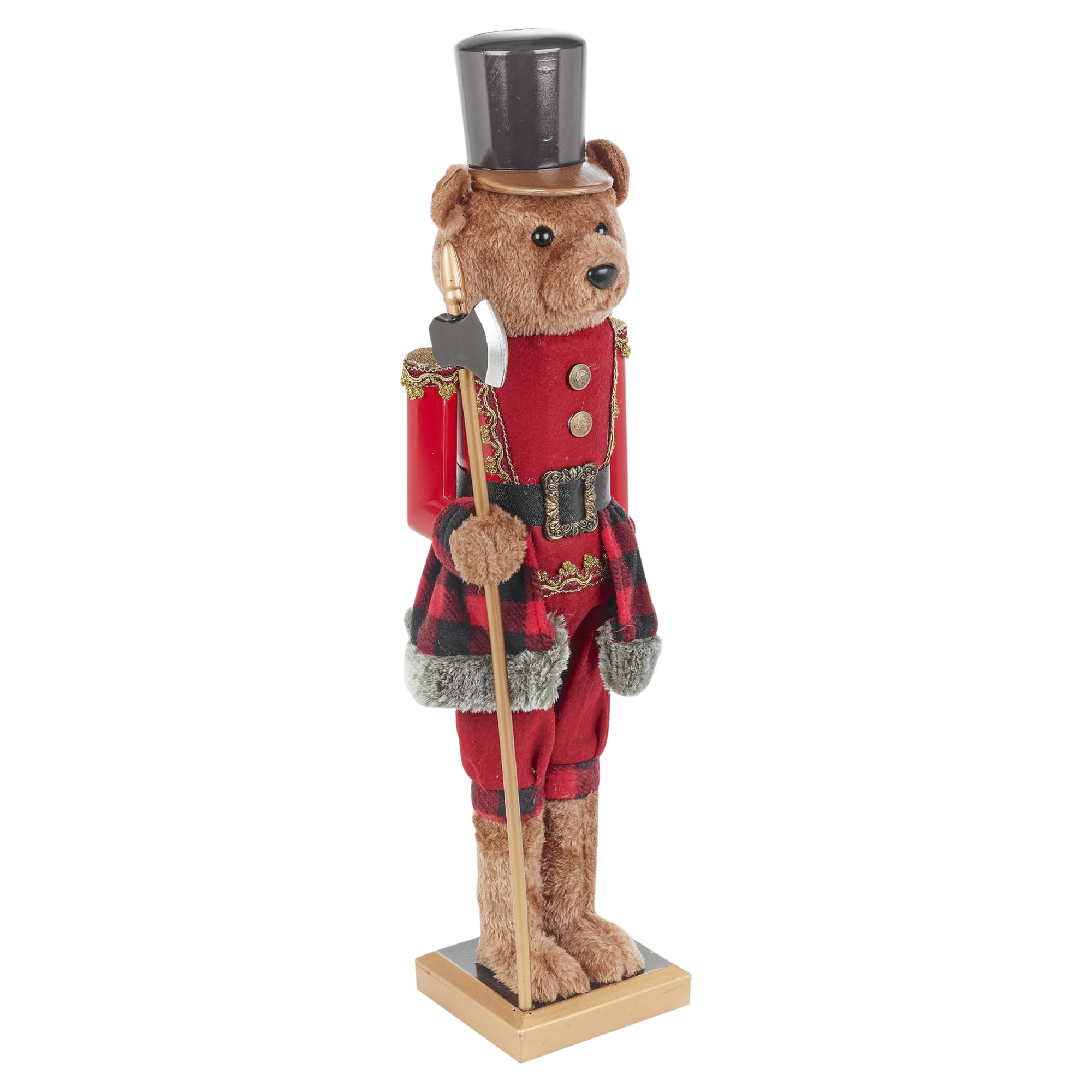URBNLIVING Ours en peluche de luxe en fourrure Casse-noisette en uniforme Décoration Cadeau Décoration d'intérieur (60 cm)