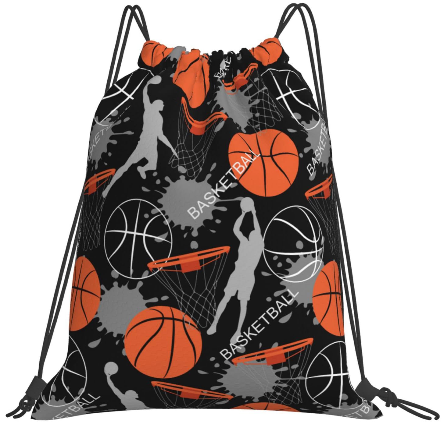 Muitanerkd Basketball Drawstring Bags Basketball Bag Drawstring Backpack Basketball Party Favors, Water Resistant String Bag for Gym Sport Gift