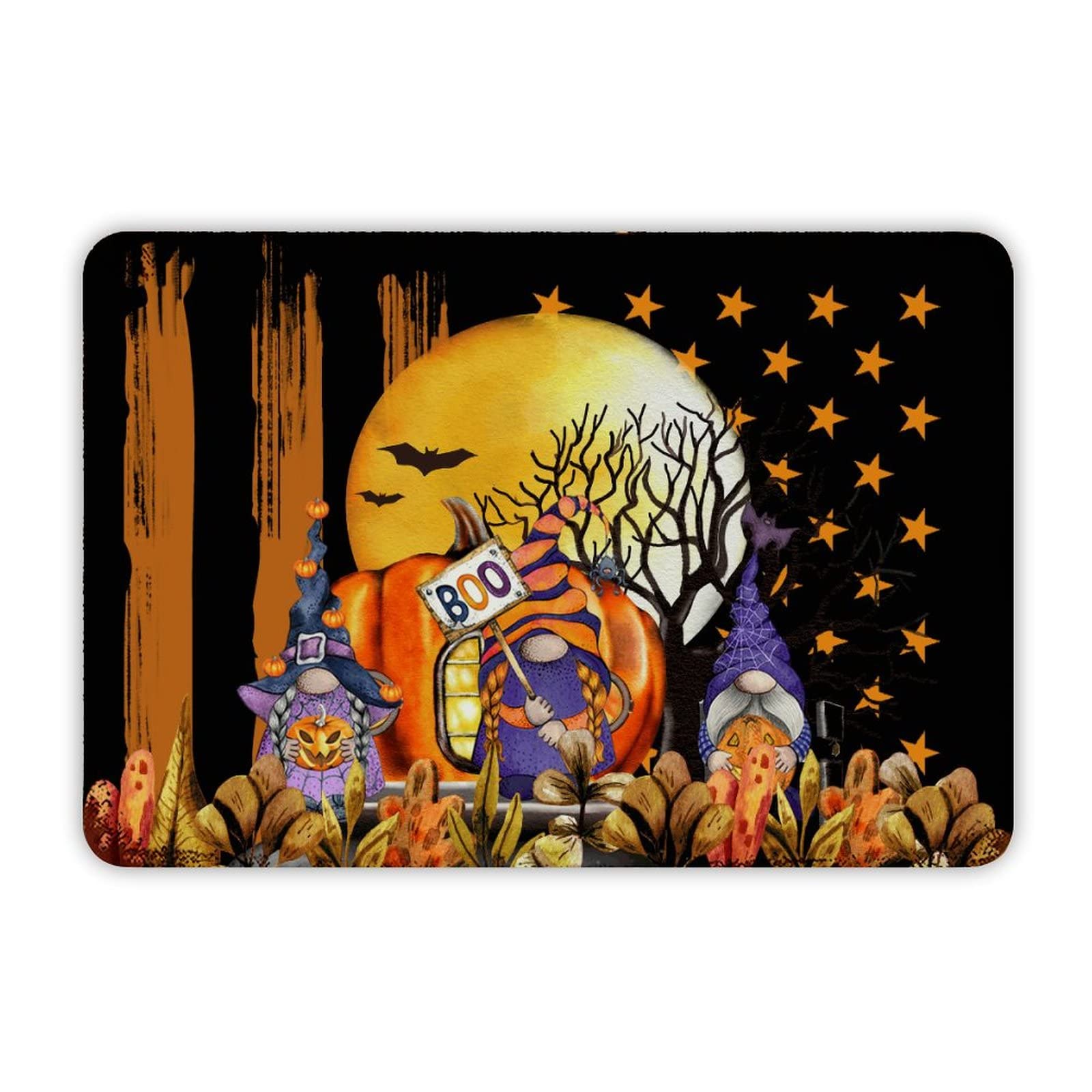 ENEDNATE Farmhouse Rustic Aluminum Sign American Flag Pumpkin Gnome Halloween Full Moon Metal Sign Retro Aluminum Tin Sign for Kitchen Bedroom Living Room Wall Art Door Hanger Home Decor Sign 8"x12"