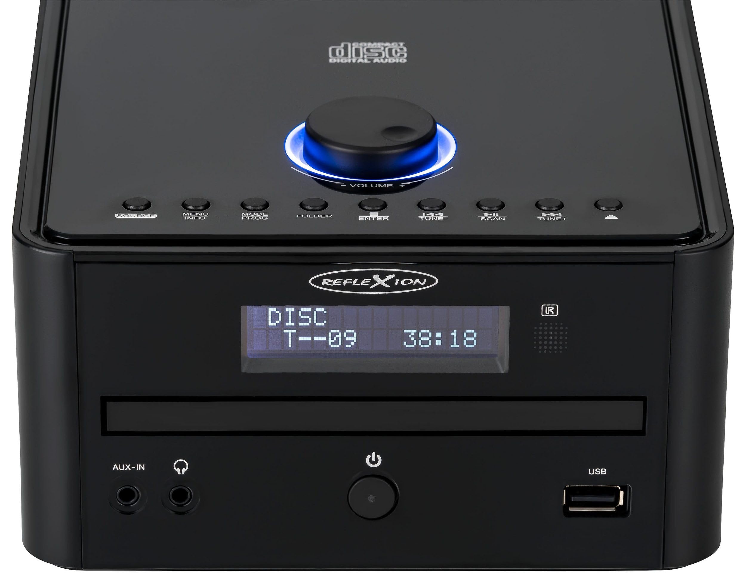 Reflexion HIF79DAB HiFi-Stereoanlage 2x40Watt Max. Musikleistung, CD/MP3, DAB+ Digitaltuner, Bluetooth, Streaming, USB/MP3, Alarm/Uhr/Sleeptimer, Schwarz