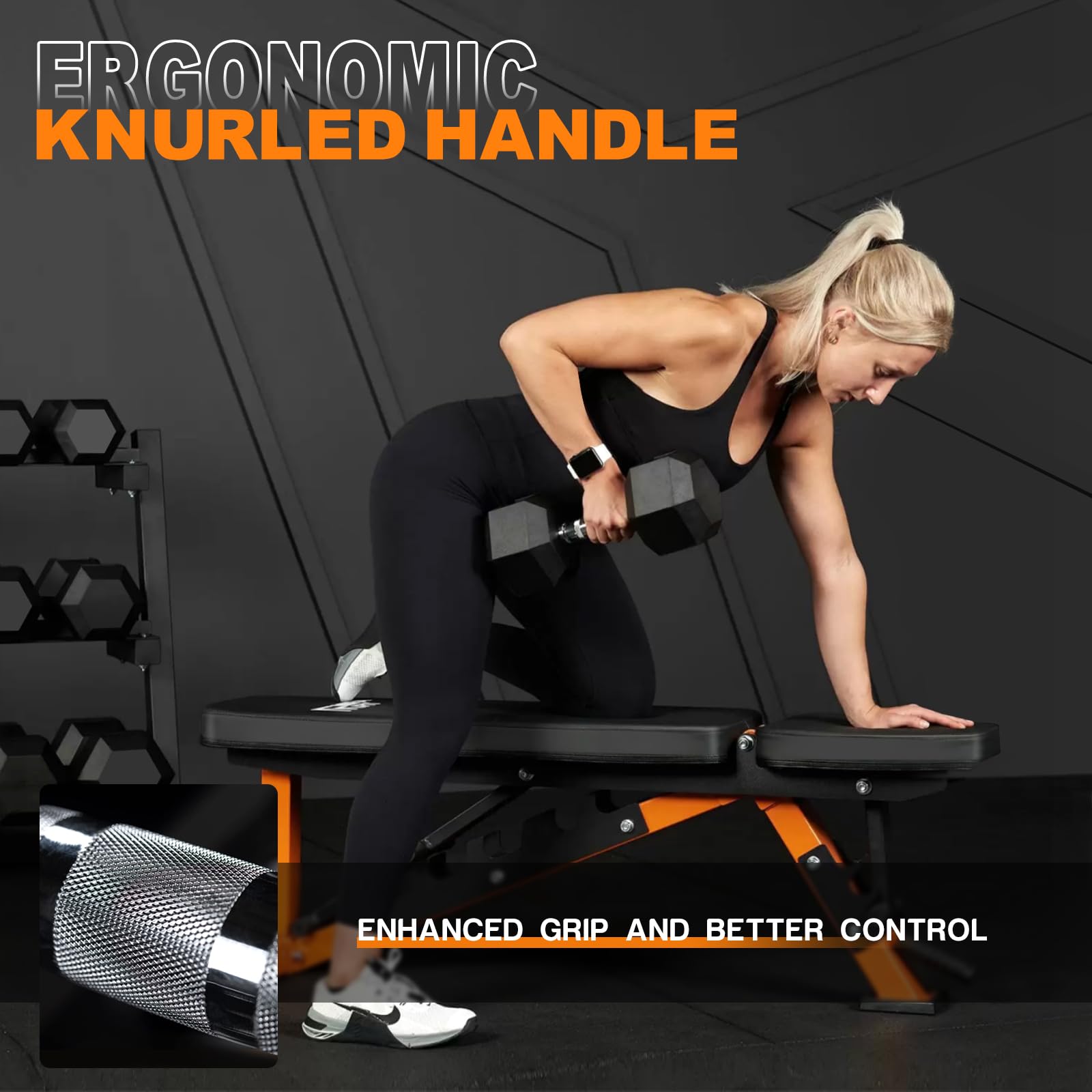 Dumbbell Sets with Rack, Rubber Hex Dumbbells, Multiple Choices in 160/200/380/450/550LB, Hand Weights with Chrome Handle for Strength Training