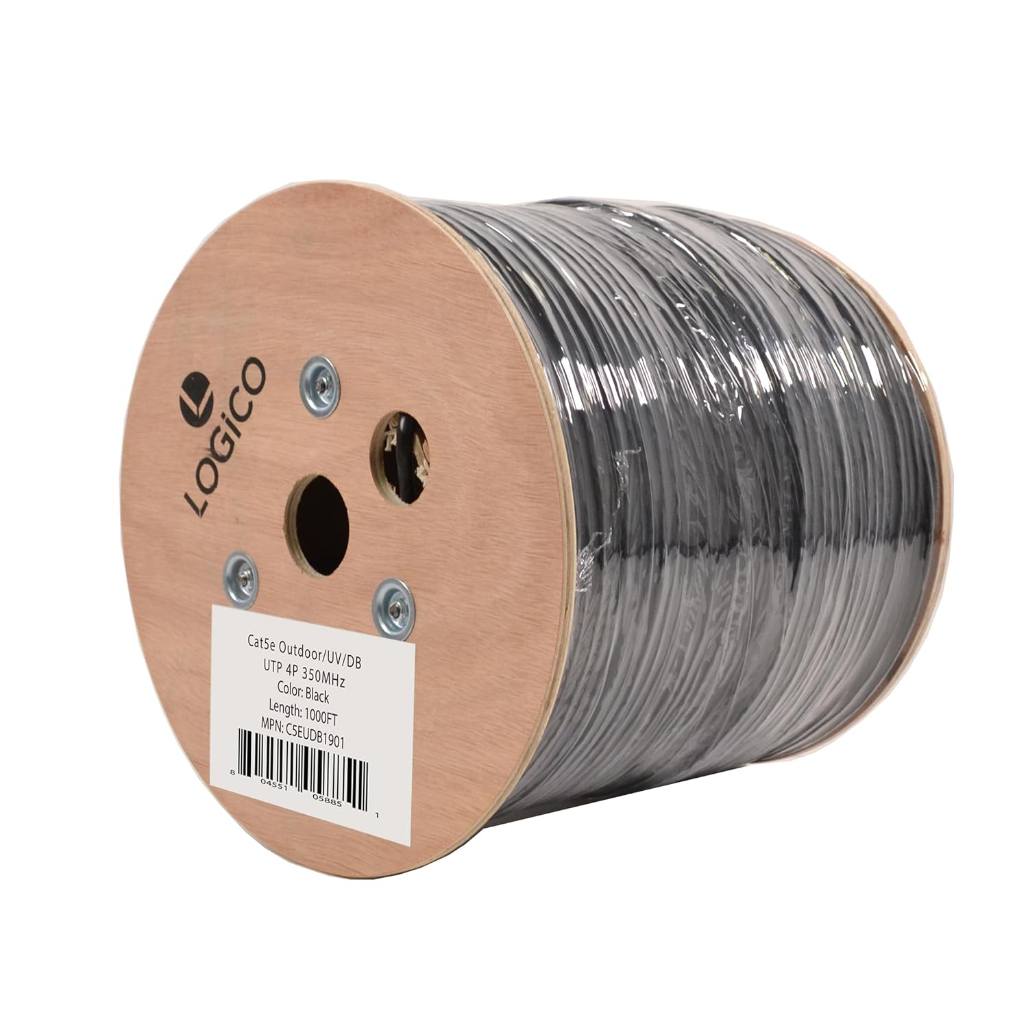 LOGICO Best Cat5e Unshielded Ethernet Network Cable 1000ft Direct Burial Bare Copper