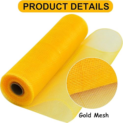 Vista 47 de TONIFUL 2 rollos de cinta de malla decorativa natural de arpillera de 10 pulgadas, perfectos para coronas, guirnaldas, árboles de Navidad