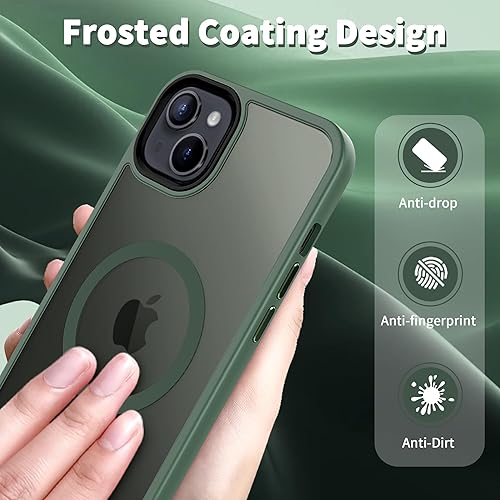 Miniatura 5 de CACOE Funda magnética para iPhone 13 y iPhone 14 de 6.1 pulgadas - Compatible con MagSafe y soporte magnético para teléfono en el coche, funda