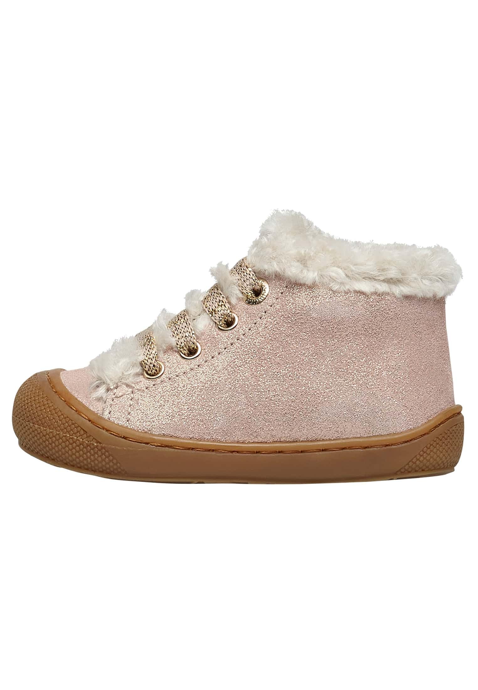NATURINO Leather and Wool First Steps Shoes, Milk Powder, 26 EU
