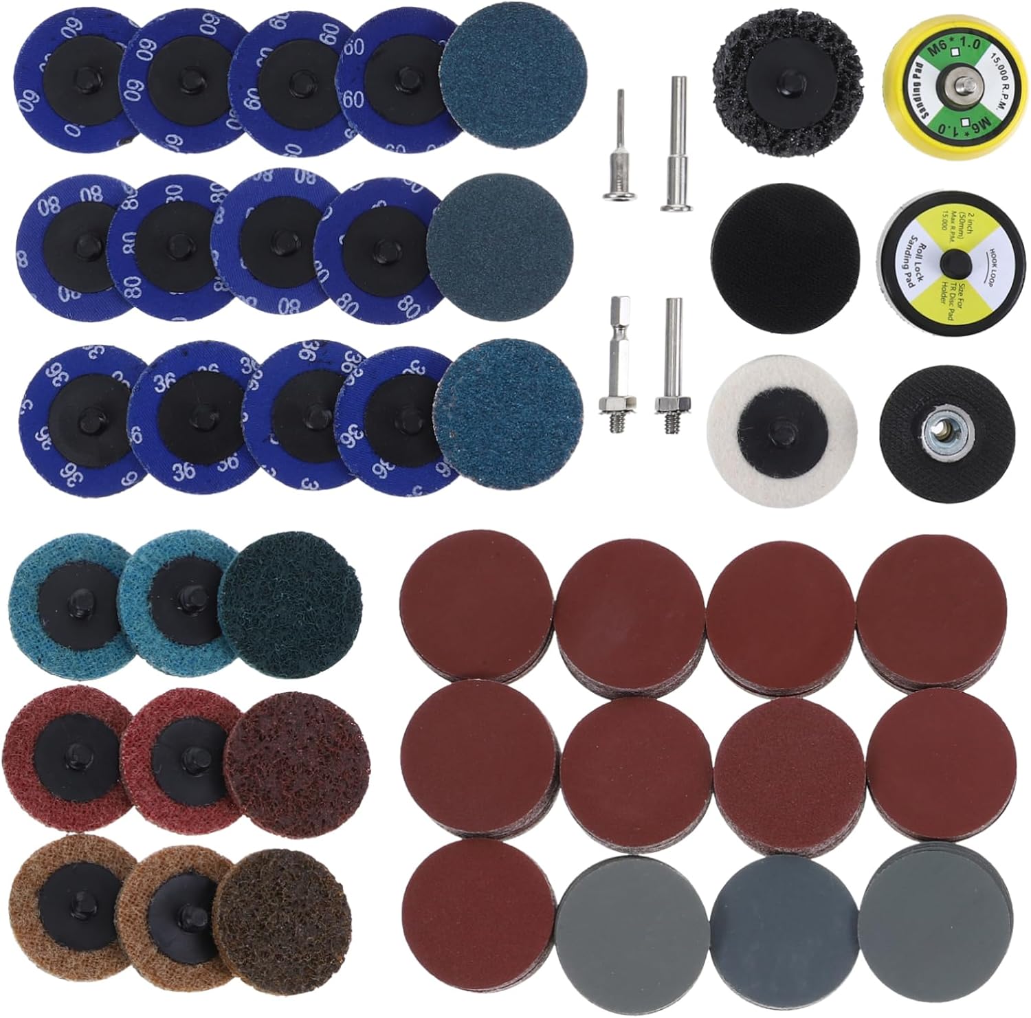 300pcs Hook and Loop Sanding Discs Sandpaper Assortment Grit for Drill Attachment Versatile for Metalworking Woodworking and Headlight Restoration