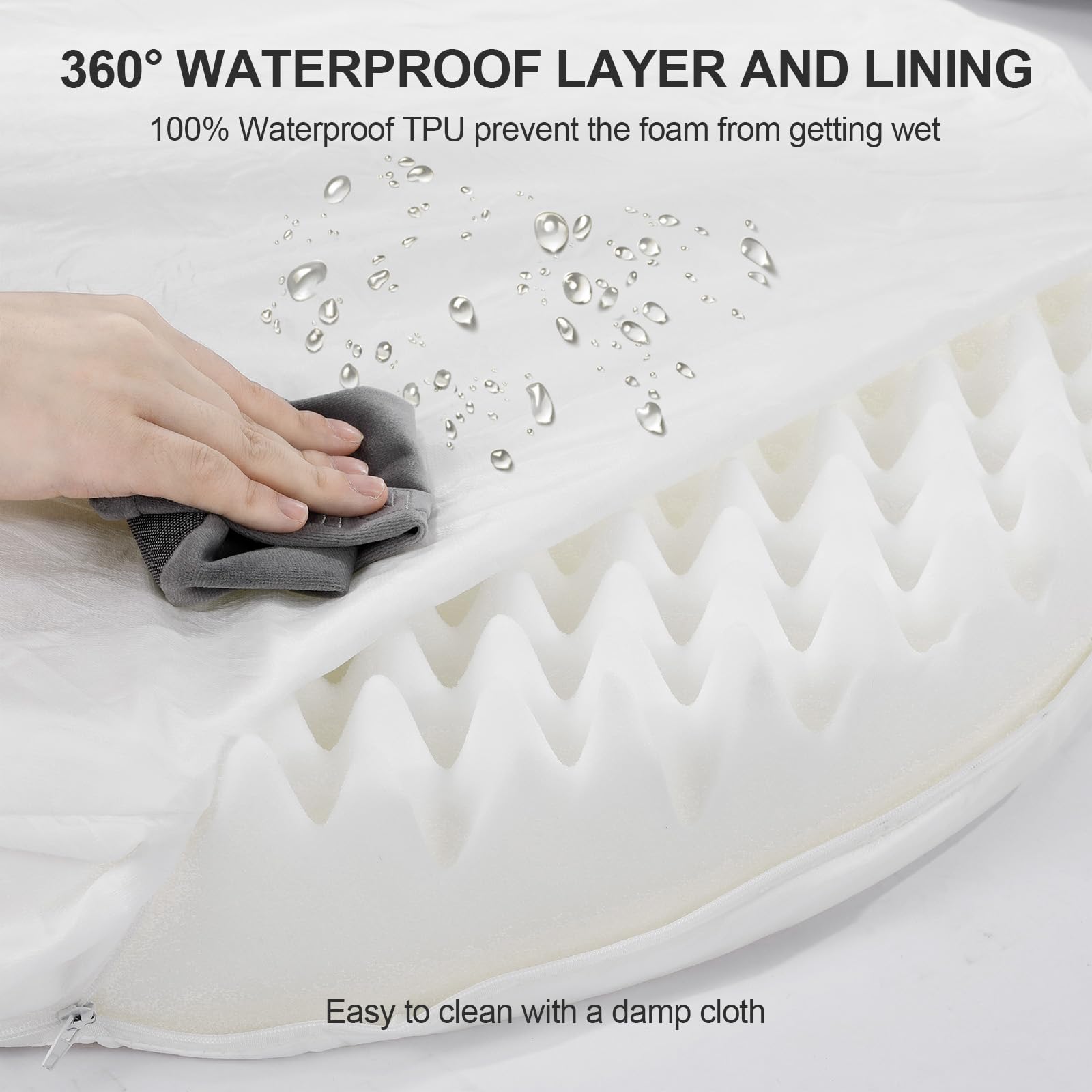 iweepet Camas ortopédicas esponjosas y calmantes para perros grandes y extragrandes, sofá cama de apoyo para perros con espuma 28D de 3.7 pulgadas, funda de felpa extraíble lavable, forro impermeable