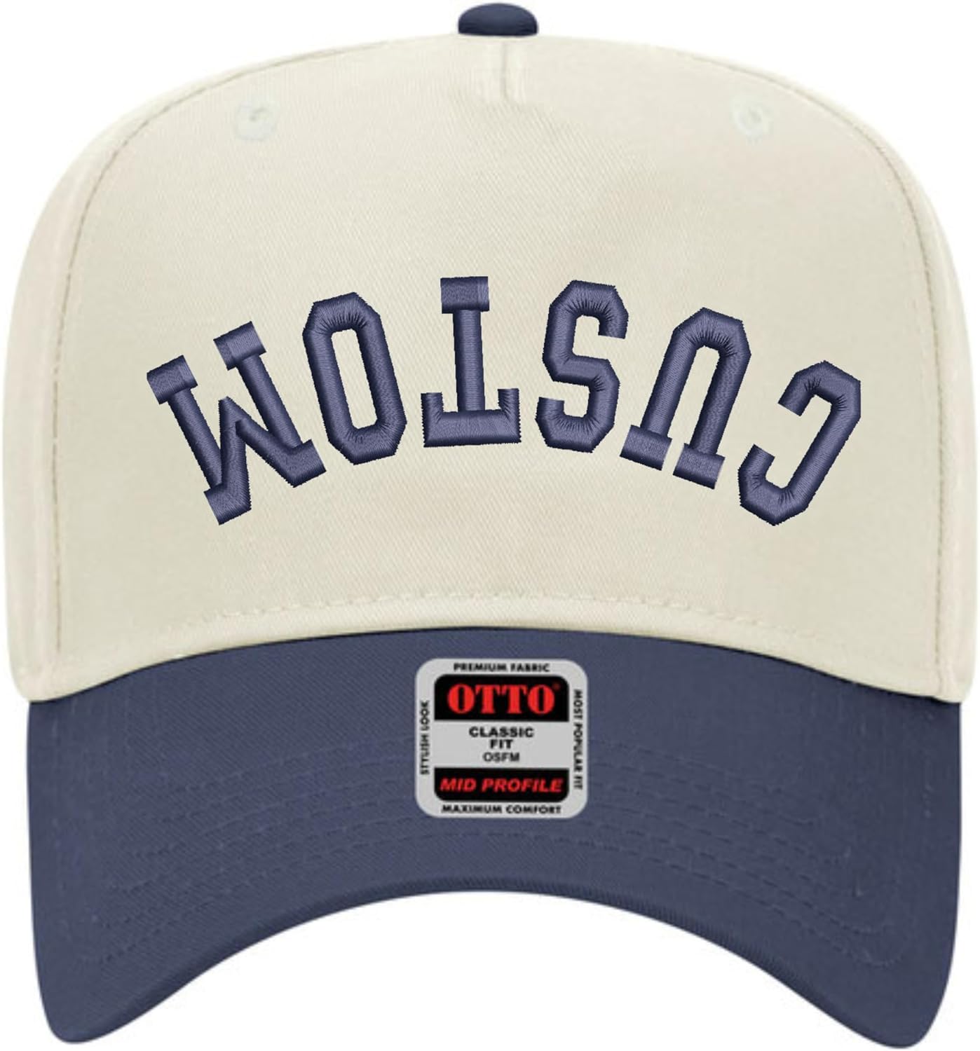 Custom Upside Down Text | Two Tone Trucker Hat | Unisex 5 Panel Adjustable Snapback | Personalized Trendy Embroidered Ballcap
