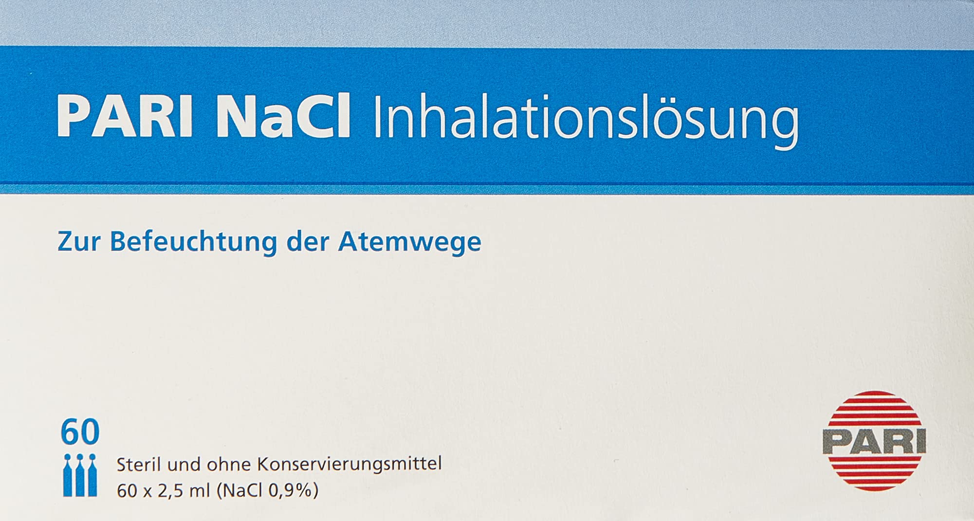 PARI NaCl Inhalationslösung, 2 x 60 Stück | 2er Pack & 023G3510 COMPACT2 Year Pack, 100 g