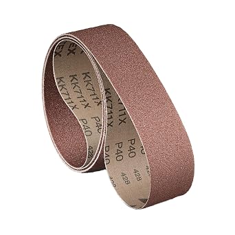 VSM 28627 Abrasive Belt, Fine Grade, Cloth Backing, Aluminum Oxide, 320 Grit, 2" Width, 48" Length, Brown Pack of 10