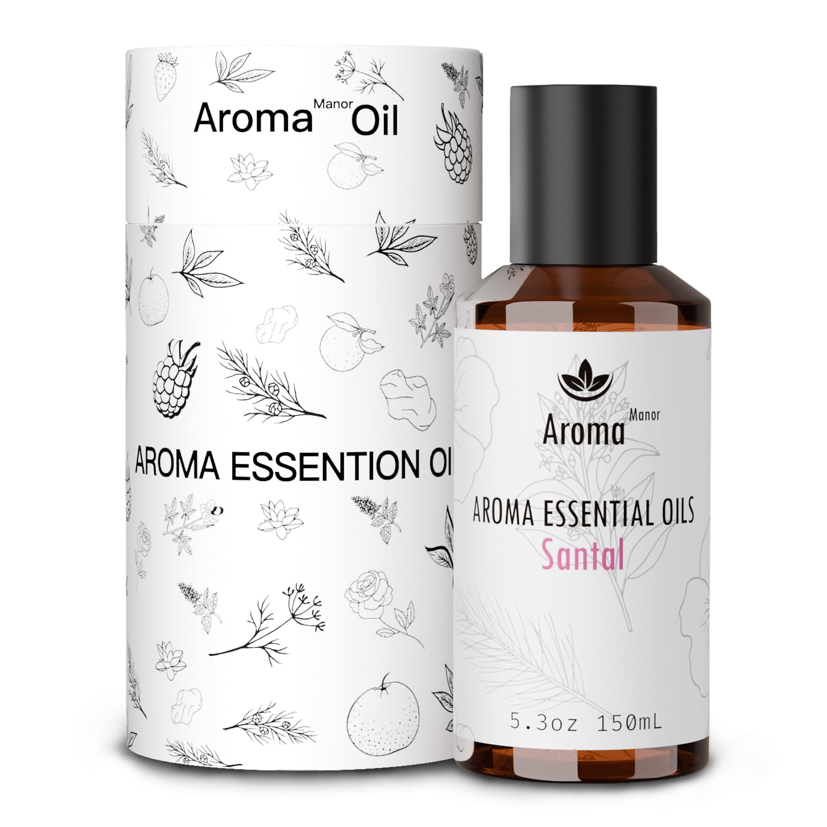 Car Diffuser Oil - Santal Essential Oil Blend - Luxury Hotel Inspired Home Aromatherapy Diffuser Oil - Sandalwood, Violet, Geranium, Cedar - for Diffuser, Humidifier, Reed - 150ML