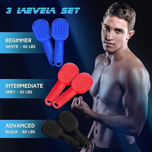 Miniatura 8 de Bonsture Ejercitador de mandíbula para hombres y mujeres, 3 niveles de resistencia (6 piezas) tabletas de silicona para ejercitar la mandíbula,