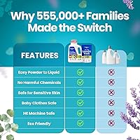 Vista 6 de Truly Free Detergente natural para ropa sensible Respetuoso con el medio ambiente, a base de plantas, seguro para ropa de bebé Polvo limpio