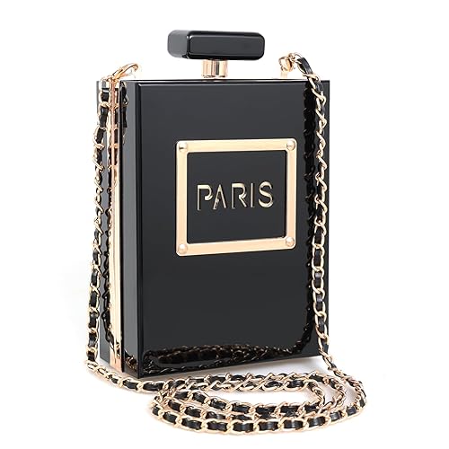 WJCD Clear Purses for Women Paris Perfume Shaped Clear Purse