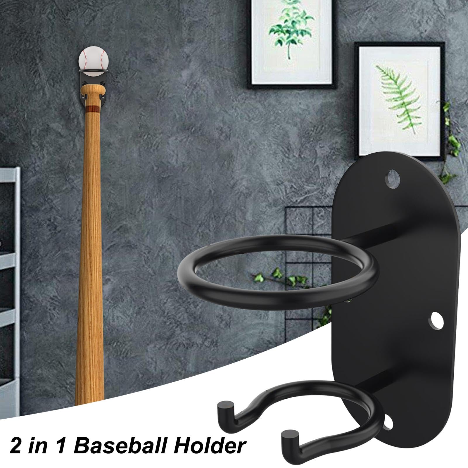 Support mural pour batte de baseball, support de batte de baseball, support de batte de baseball, support de batte de baseball, support de batte de baseball, support de rangement pour batte de