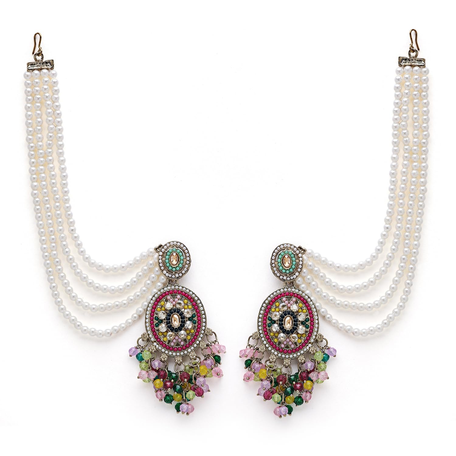shining diva fashion Earrings for Women Stylish Traditional Fancy Latest Chain Jhumki Set-picture-48