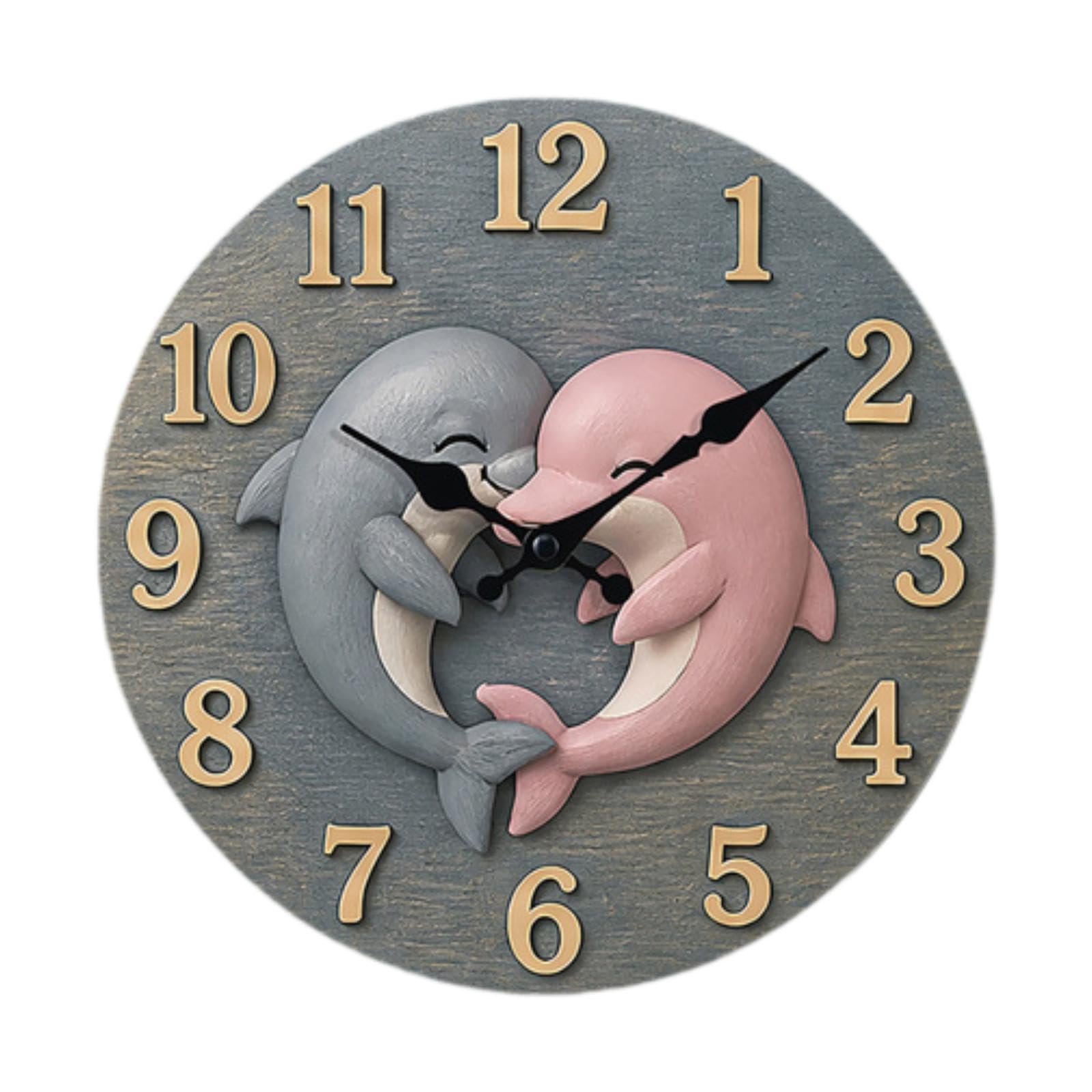 Horloge murale dauphin 30 cm pour deco de salle a manger et salon