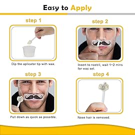 120g Wax Nose Wax Kit, Nose Hair Wax Kit with 40 Applicators, Quick & Painless Nose Waxing Kit for Men and Women, Nose Hair Remover Kits Used 20 Times Usage