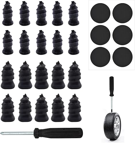 20 piezas de clavos de goma para reparación de neumáticos, tornillo de reparación de neumáticos de coche en clavos de tapón de goma, clavos de