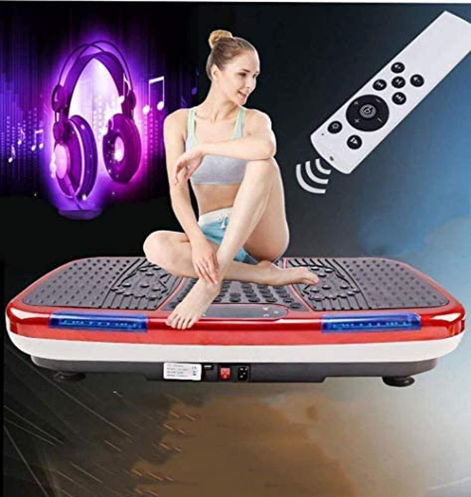 Machine d'exercice vibrante avec télécommande, panneau d'alimentation pour entraînement de fitness, design ultra fin, brûleur de graisse pour entraînement à domicile, équipement d'exercice complet du