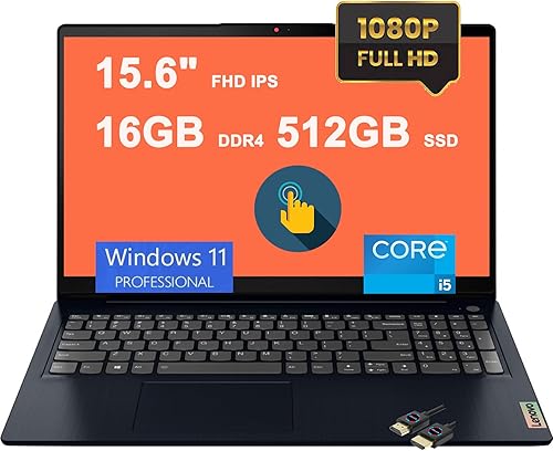Lenovo IdeaPad 3 Business Laptop  FHD IPS Touch de 15.6 pulgadas  Intel 4-Core i5-1155G7 i7-10710U  16GB DDR4 512GB SSD  Intel Iris Xe Graphic USB-C