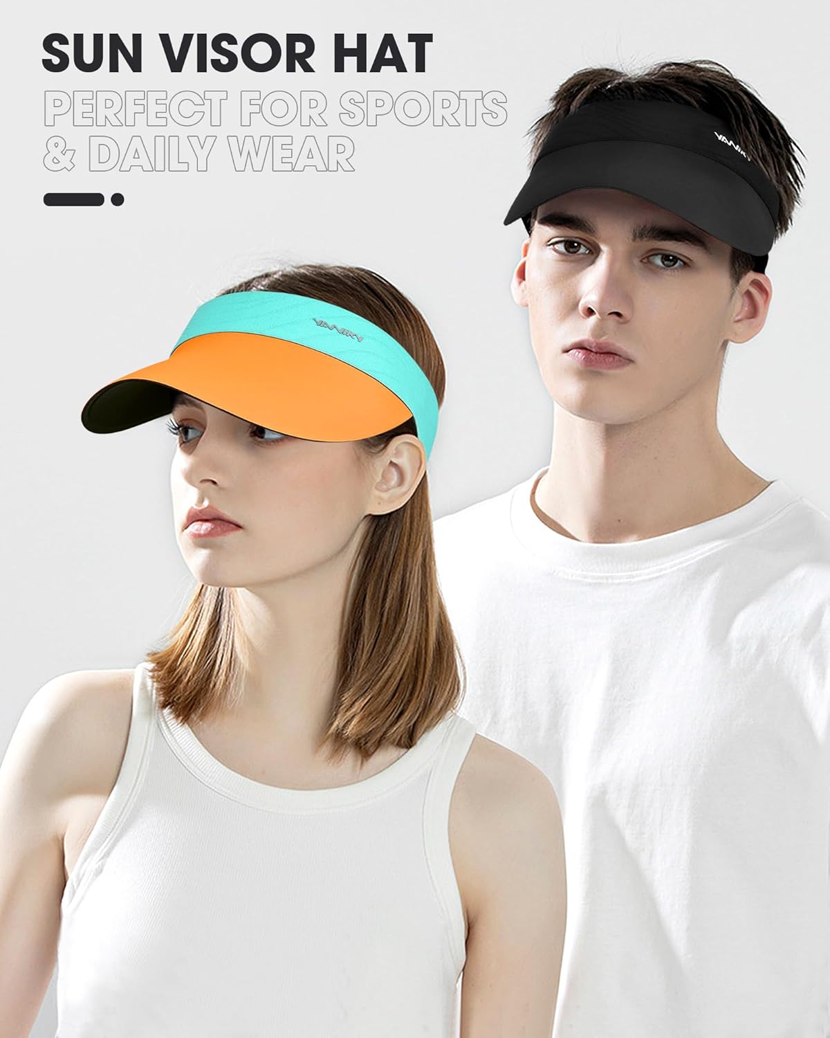 Sun Visor Hat for Women,UPF50+ Seamless Sun Hats Men Women Lightweight Sports Cap Stretchy Ponytail Hat for Outdoor - Image 7