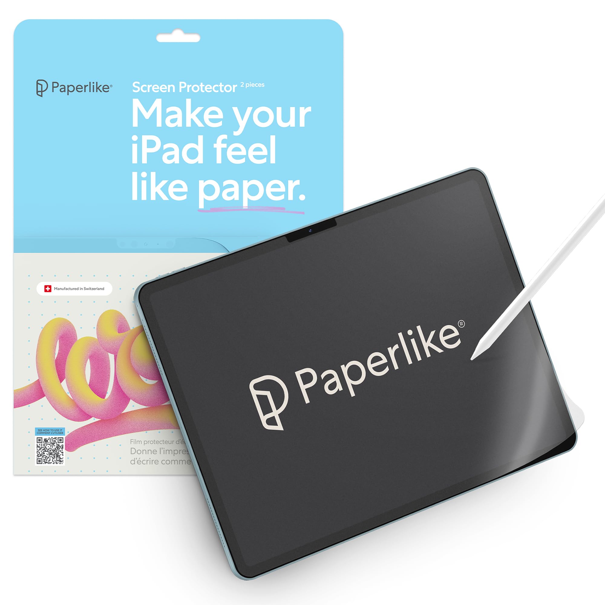 Paperlike 2.1 (2 sztuki) na iPad iPad Pro 13” (2024) - przezroczysta osłona ekranu do notowania i rysowania jak na papierze | (poprzednia wersja) zapewnia autentyczne wrażenie papieru