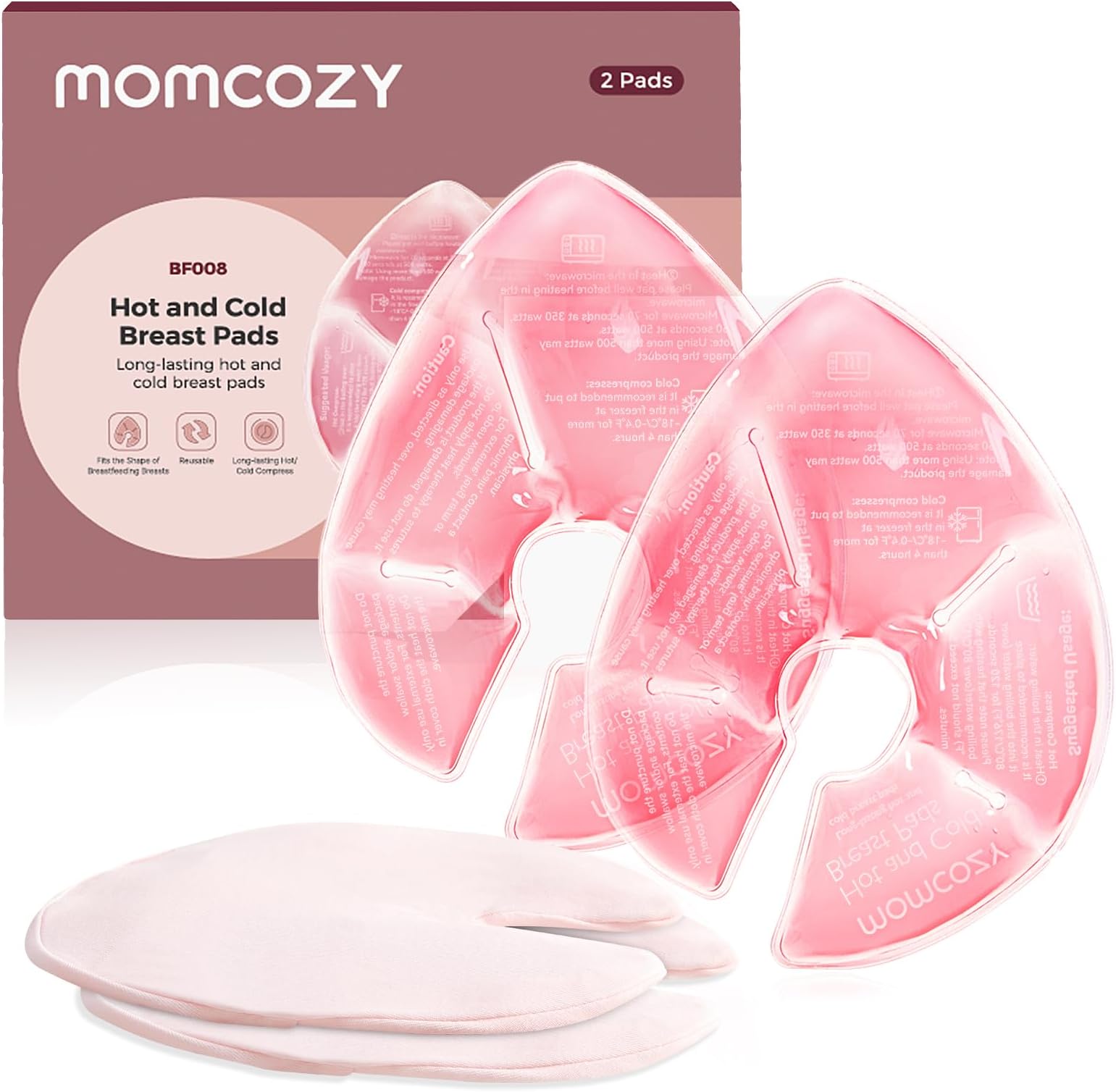 Momcozy Larger Breast Therapy Packs,Breastfeeding Essentials,Postpartum 2PK | Hot and Cold Breast Pads with 2 Soft Covers, Postpartum Recovery