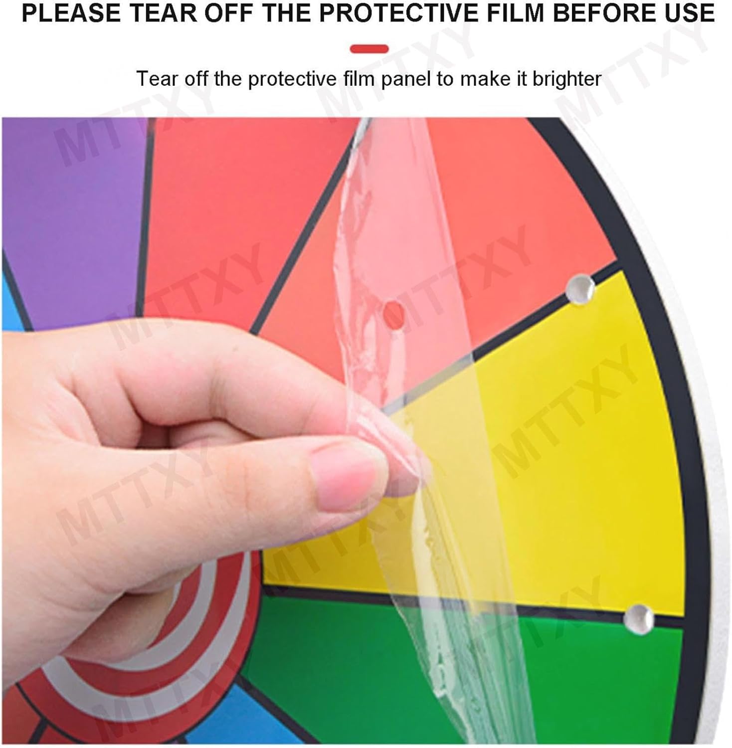 24inch Color Prize Wheel, 14 Slots Fortune Roulette Spinning Game with Dry Erase & Adjustable Height for Party Carnival Tradeshow