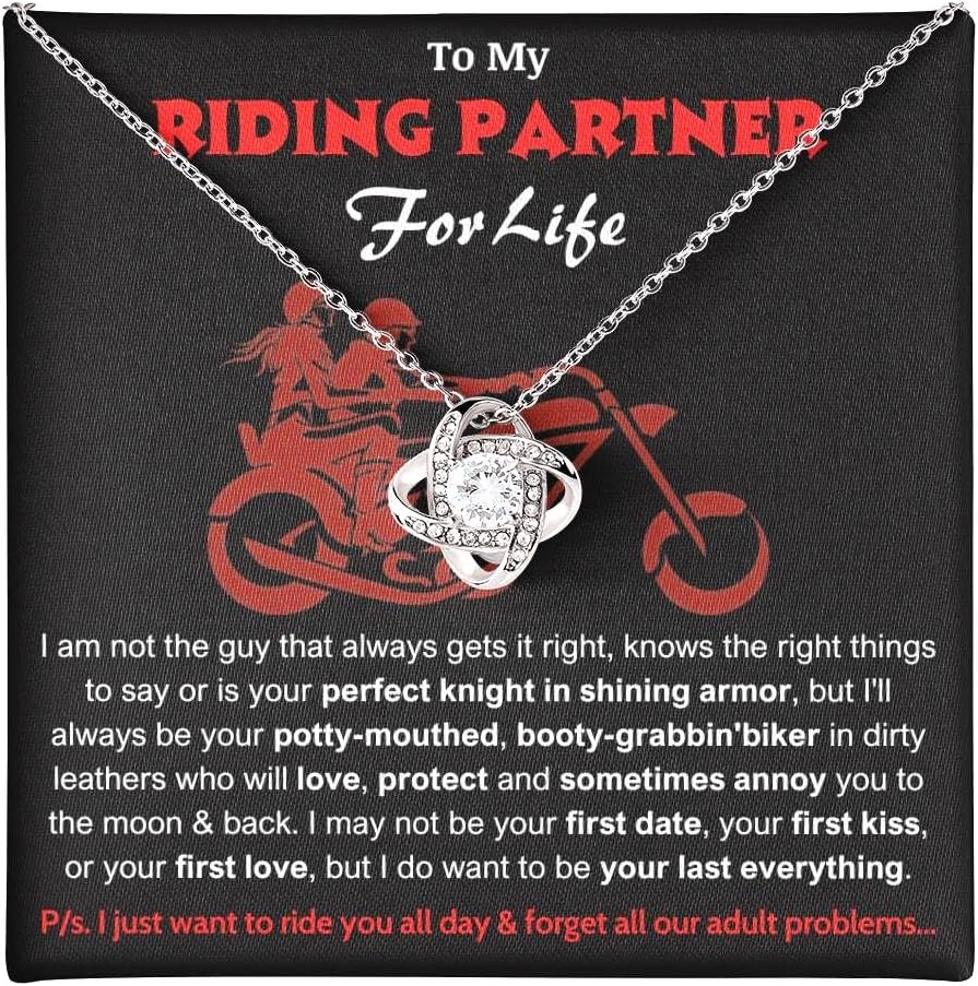 To My Soulmate Necklace For Women, Skull Haloween Gift for Girlfriend, To My Oh'Lady For Her Christmas Presents, Birthday Meaningful Gift Ideas For Wife, To My Riding Partner Jewelry Gift